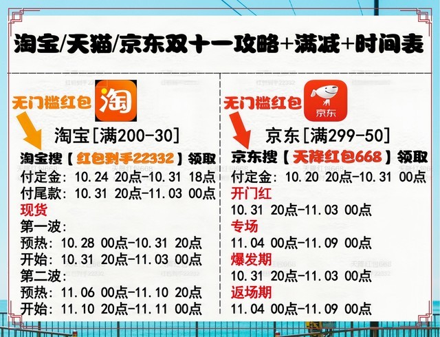 2023年双十一活动时间表，双11活动攻略，省钱清单 什么时候买最便宜